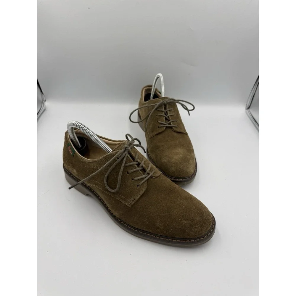 GH Bass Pasadena Suede Shoes Men's 7M Olive Brown Leather Lace Up Oxford Derbies
